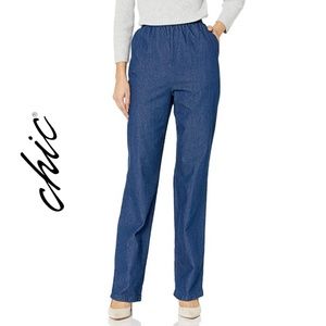 Chic Stretch Elastic Waist Pull-On Jeans, Size 6/8